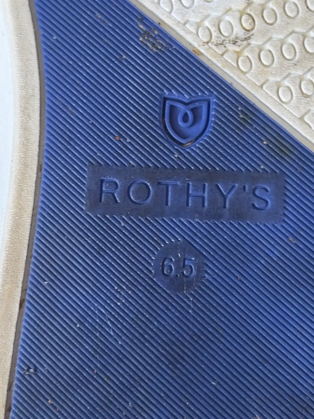 Rothy's‎ Slip-On Knit Flats in Navy and White with Blue Trim